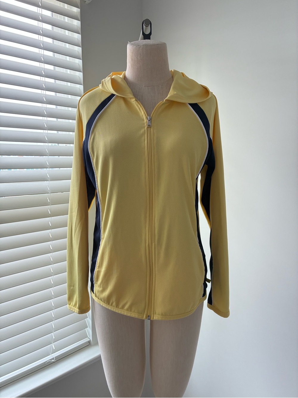 Made for Life Y2K Women's Buttercup and Navy Athletic Hooded Jacket